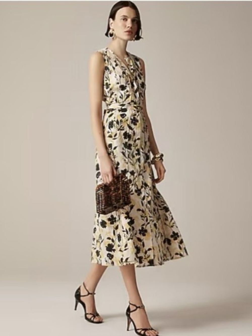 Seamed midi dress with removable belt
